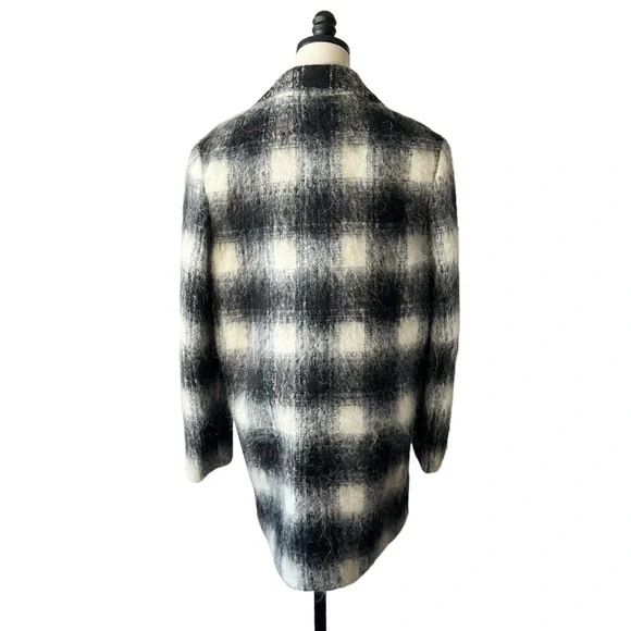 Theory Plaid Cafe Lithe Double Breasted CoatMEDIUM